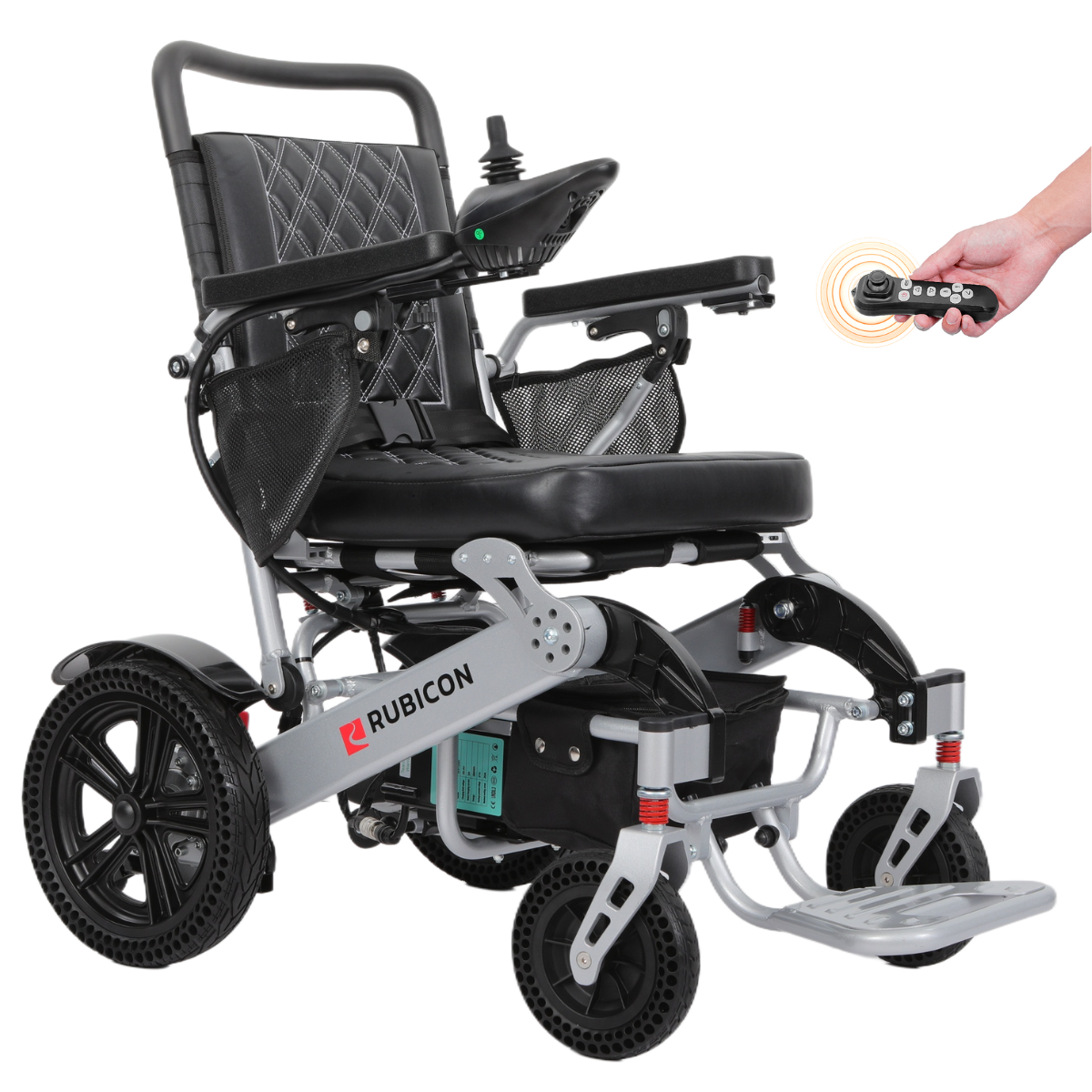 Rubicon DX08 - All Terrain & Heavy Duty Electric Wheelchair: Extra Durable, Long-Range, Foldable & Lightweight | Premium Dual Motor, Power Wheelchair