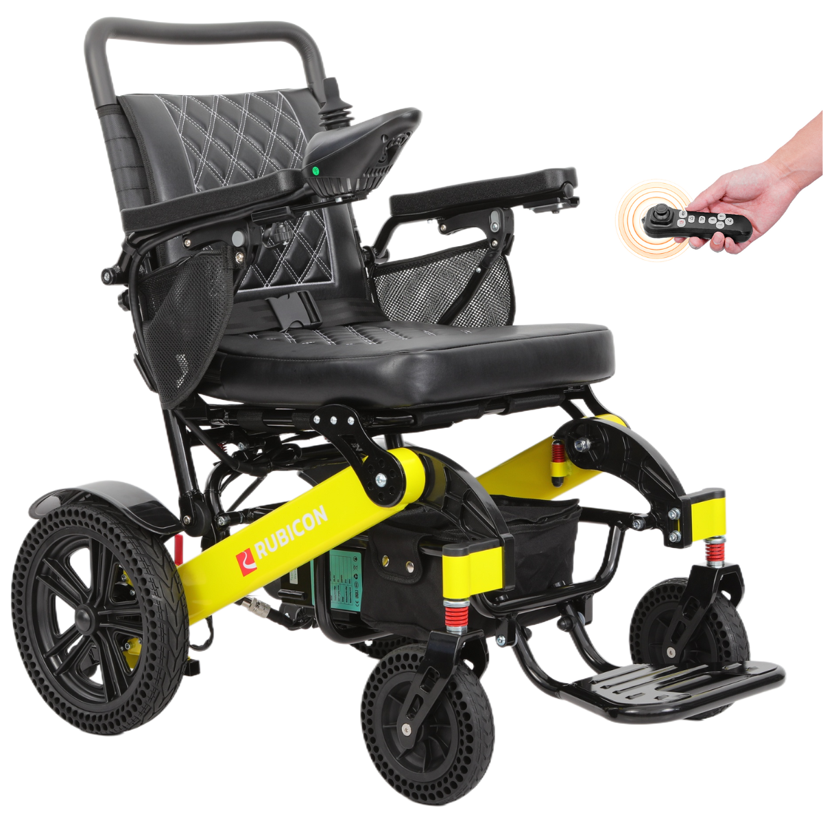 Rubicon DX14 – Longest Range Premium Electric Wheelchair: All-Terrain, Foldable & Airline Approved with Dual Motors, Bluetooth & Joystick
