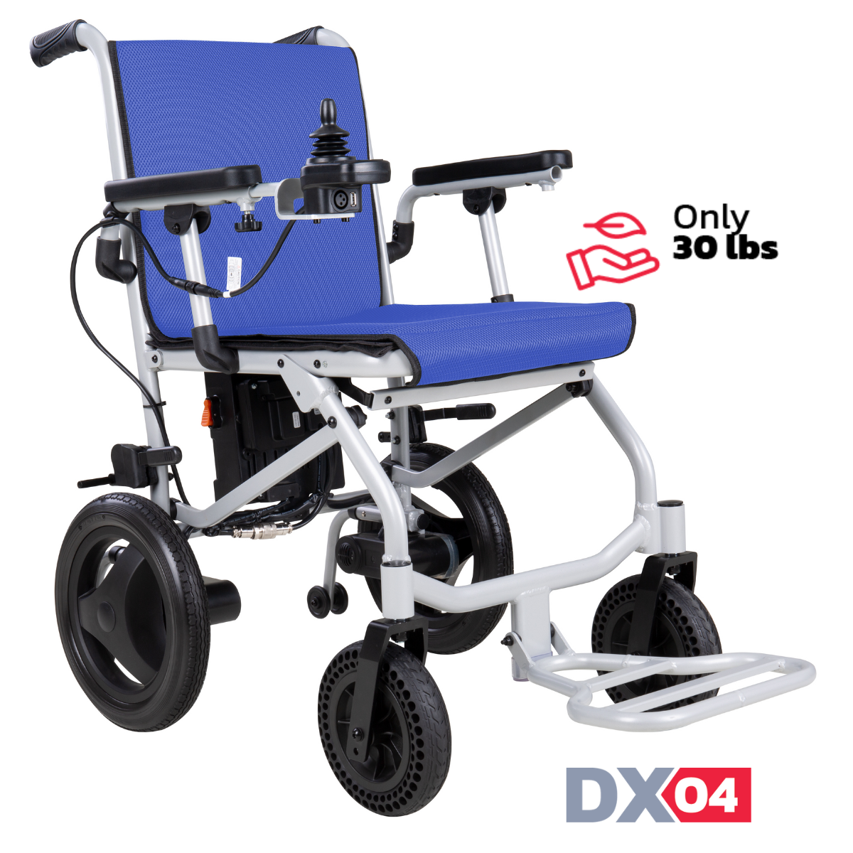Rubicon DX04 - World's Lightest Electric Wheelchair: Ultra Lightweight, Foldable & Portable for Travel | Only 30 lbs & Airline Approved