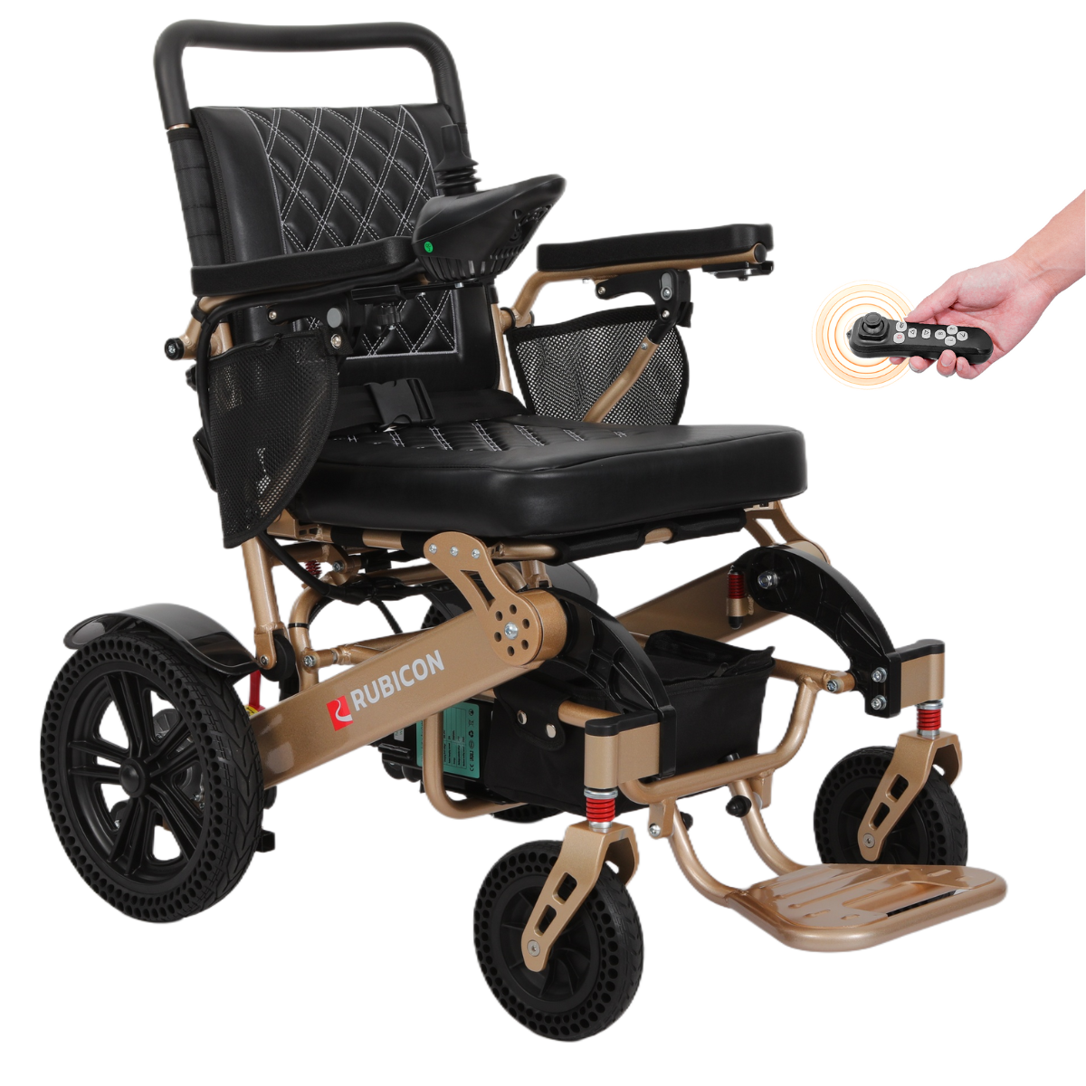 Rubicon DX14 – Longest Range Premium Electric Wheelchair: All-Terrain, Foldable & Airline Approved with Dual Motors, Bluetooth & Joystick