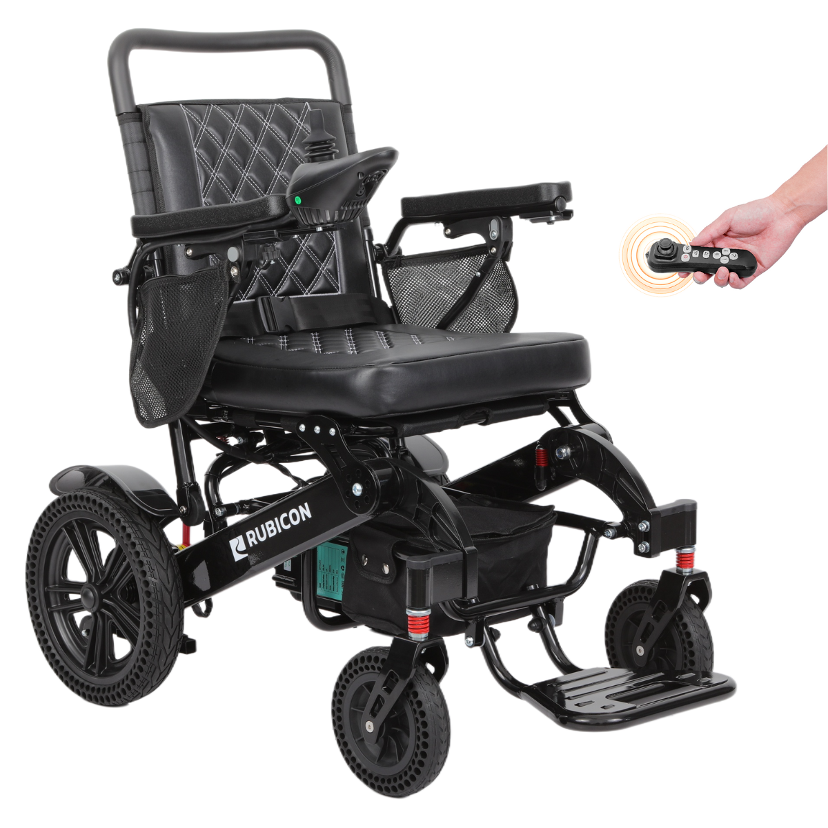 Rubicon DX14 – Longest Range Premium Electric Wheelchair: All-Terrain, Foldable & Airline Approved with Dual Motors, Bluetooth & Joystick
