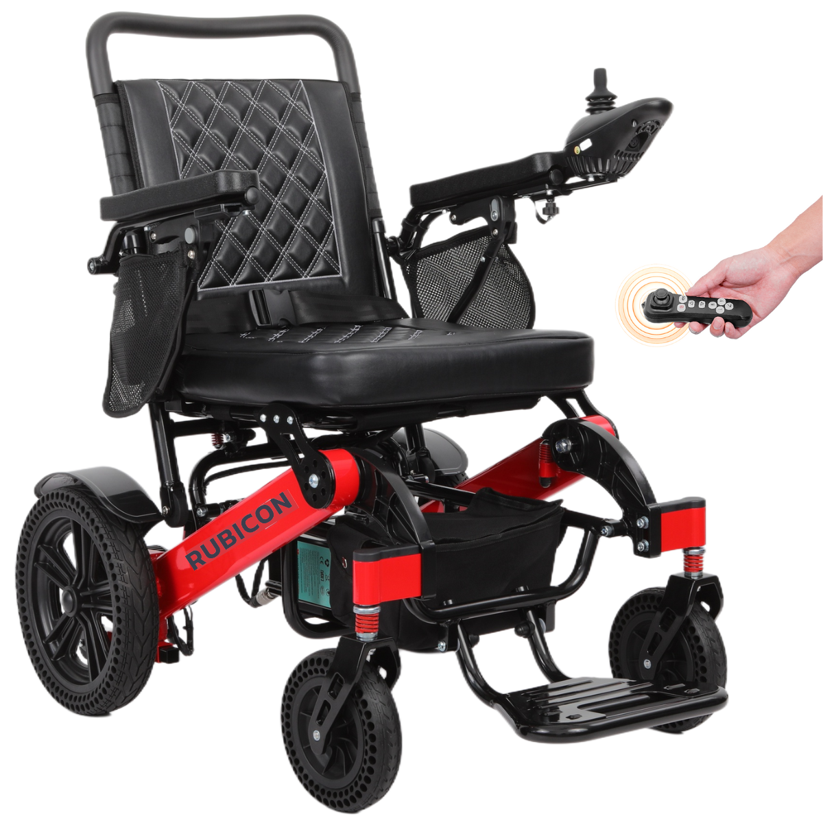 Rubicon DX14 – Longest Range Premium Electric Wheelchair: All-Terrain, Foldable & Airline Approved with Dual Motors, Bluetooth & Joystick